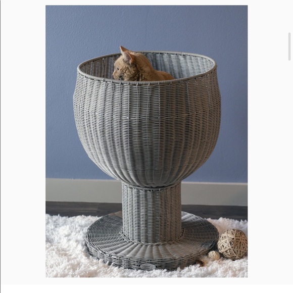 Globe Rattan Wicker Cat Tower - Picture 3 of 13